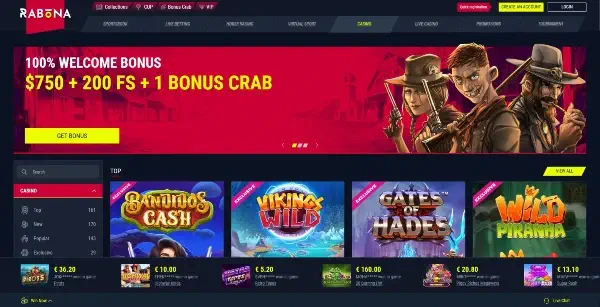 Visit Rabona Casino on your website